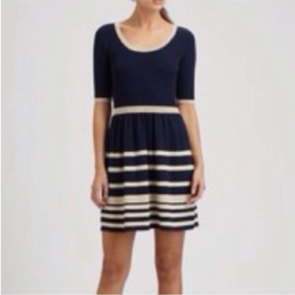 Lilly Pulitzer Joanna knit Chic Black and Gold Striped Dress S